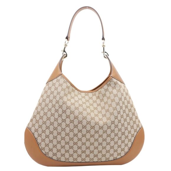 Gucci  B Large GG Supreme Canvas Shoulder Bag Beige 815924 - Picture 1 of 12